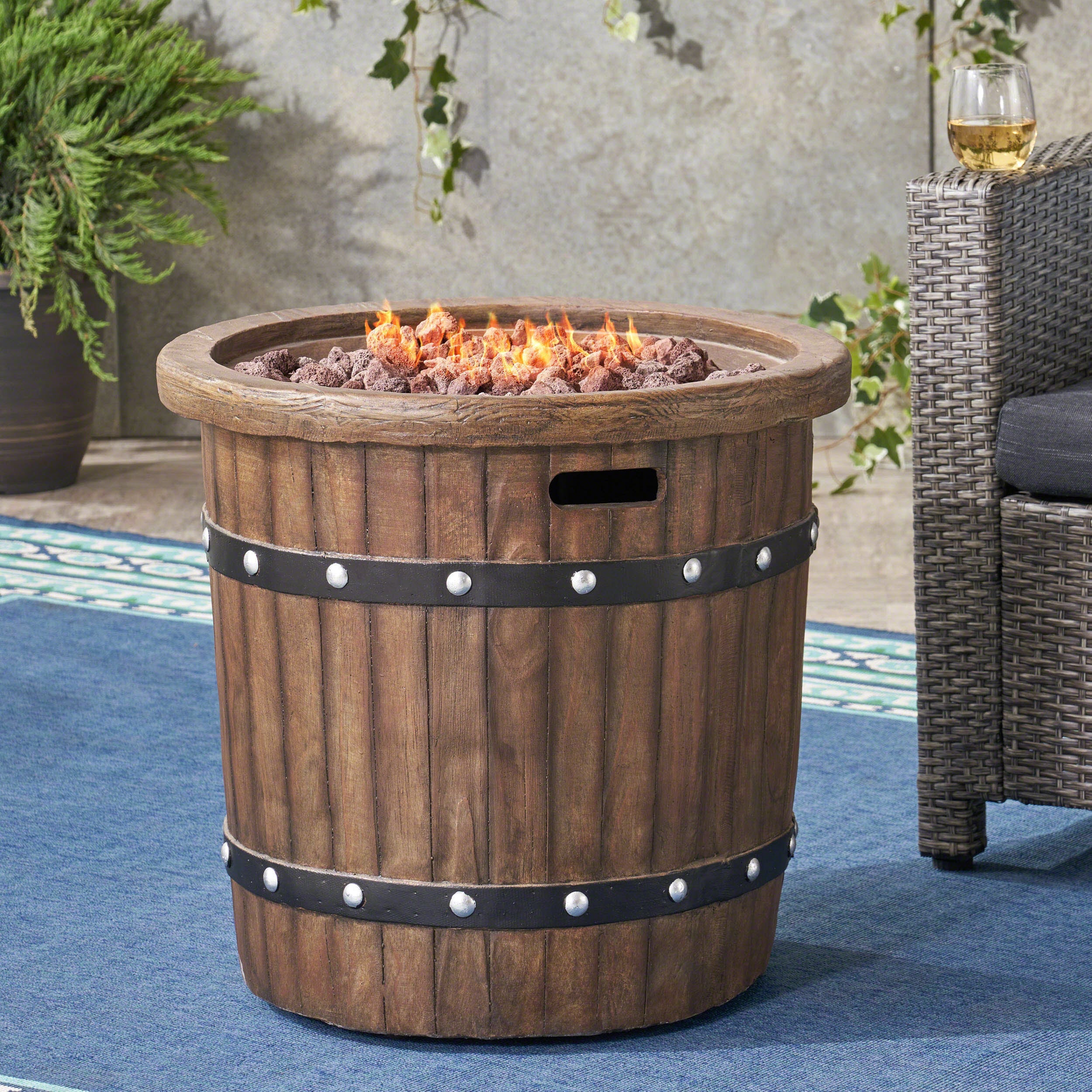 Alora 25-Inch Round 40K BTU Liquid Propance Concrete Fire Pit (SAK88764) – SAKSBY WHOLESALE, view 4