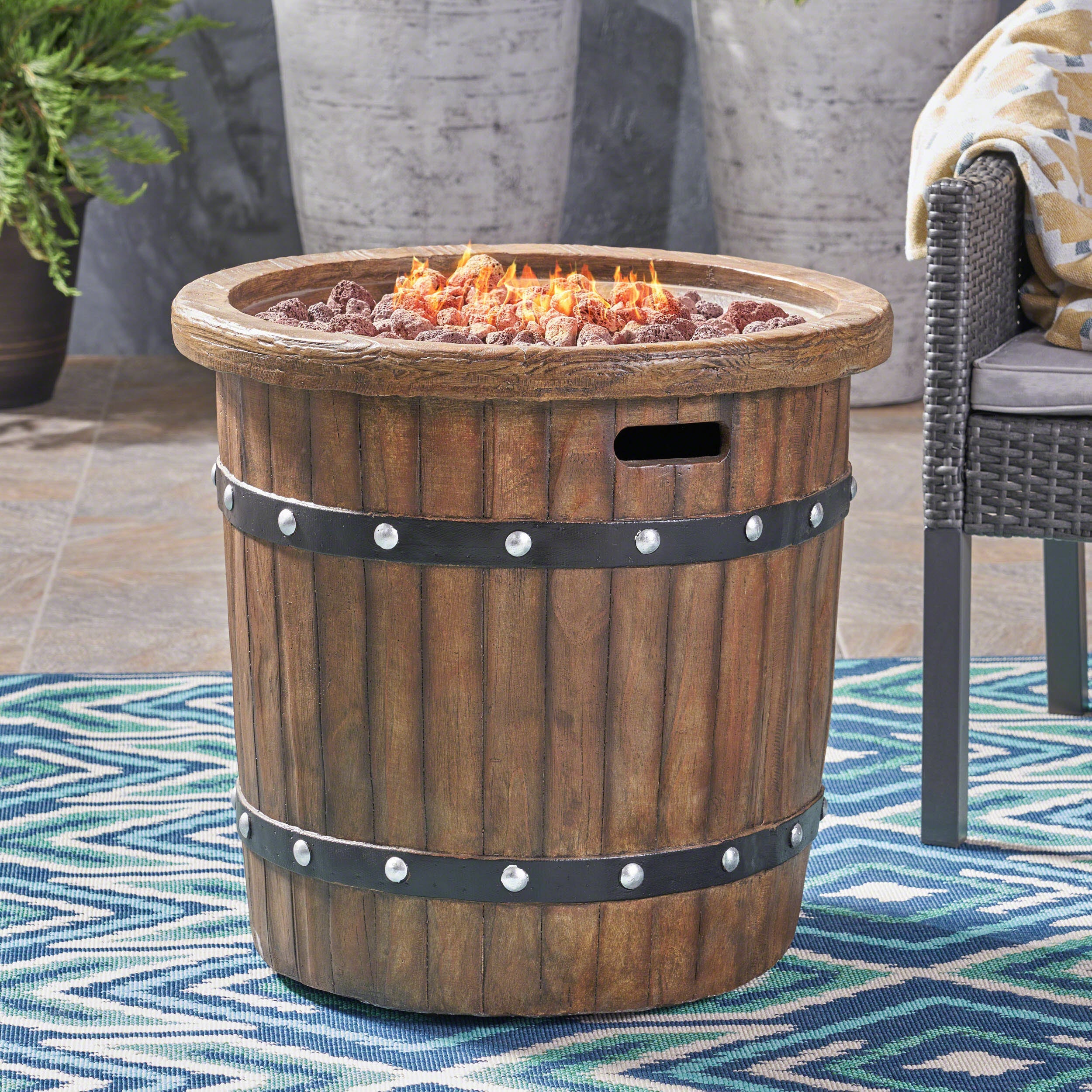 Alora 25-Inch Round 40K BTU Liquid Propance Concrete Fire Pit (SAK88764) – SAKSBY WHOLESALE, view 12