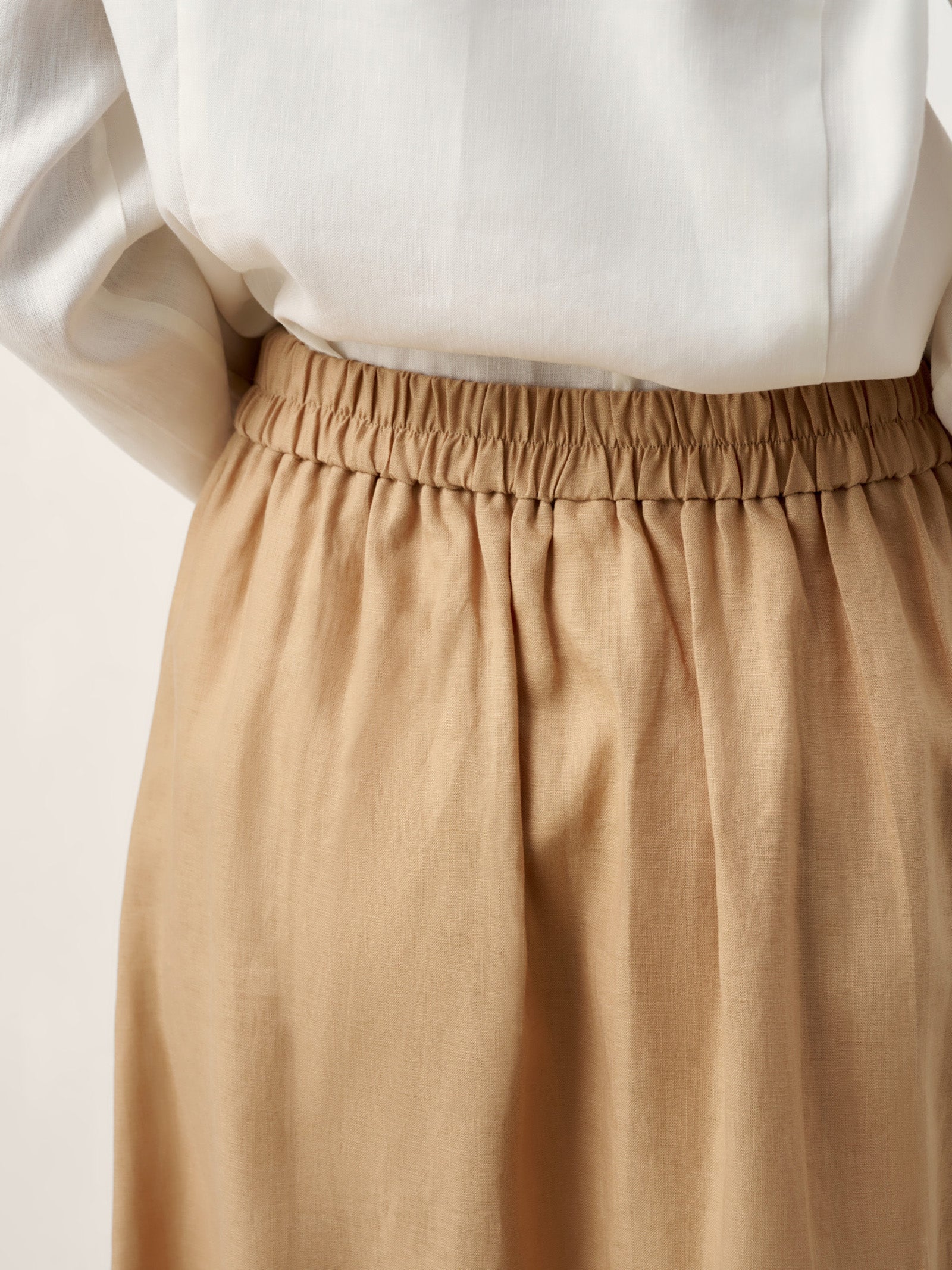 LINTICO LINTICO 100% Linen Flap Pocket A-Line Skirt IANTHE — detail shot 7