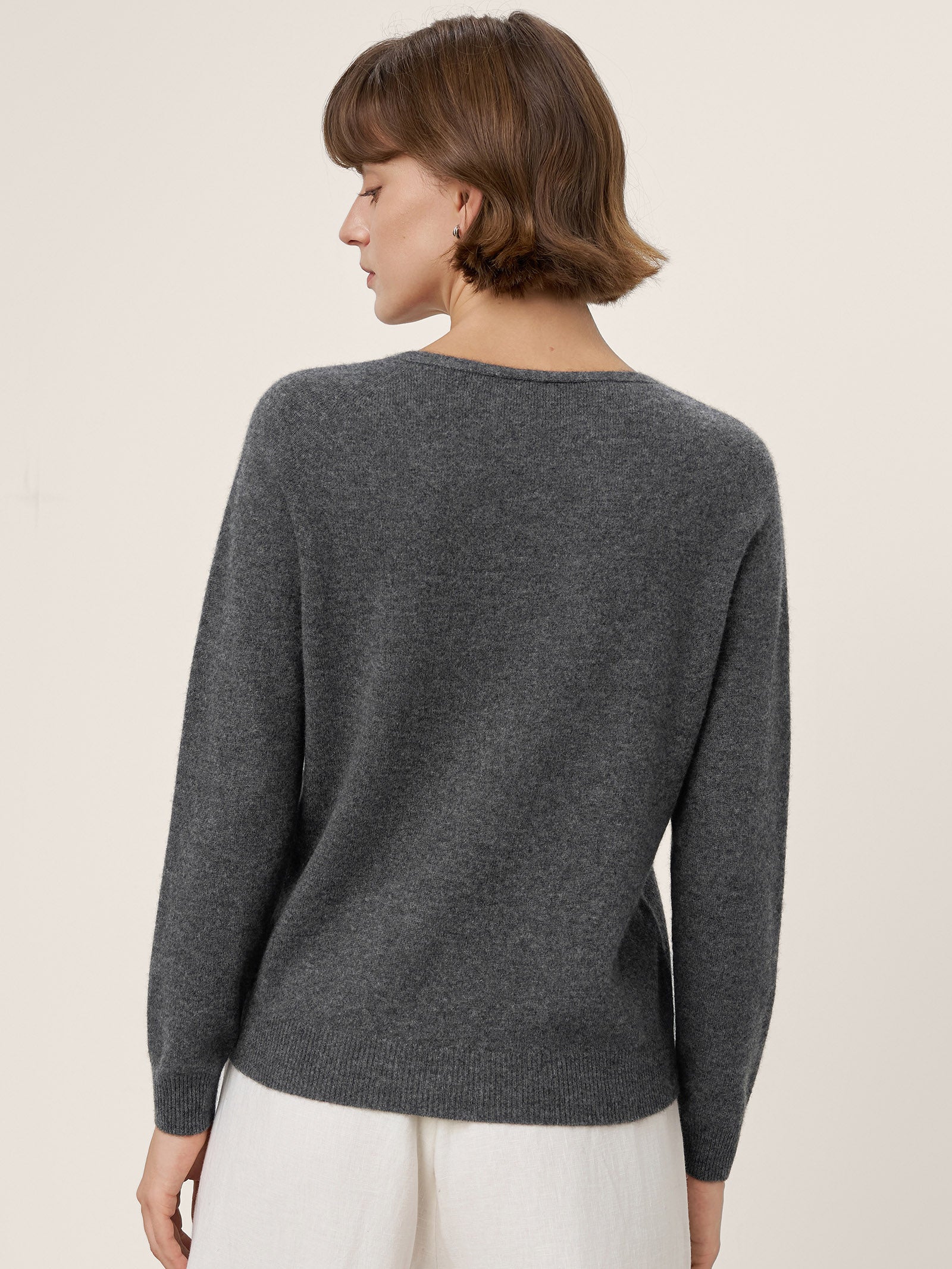 LINTICO Premium Cashmere Blend Hand-Finished Seamless V-Neck Sweater SURI — knitwear-sweater category context