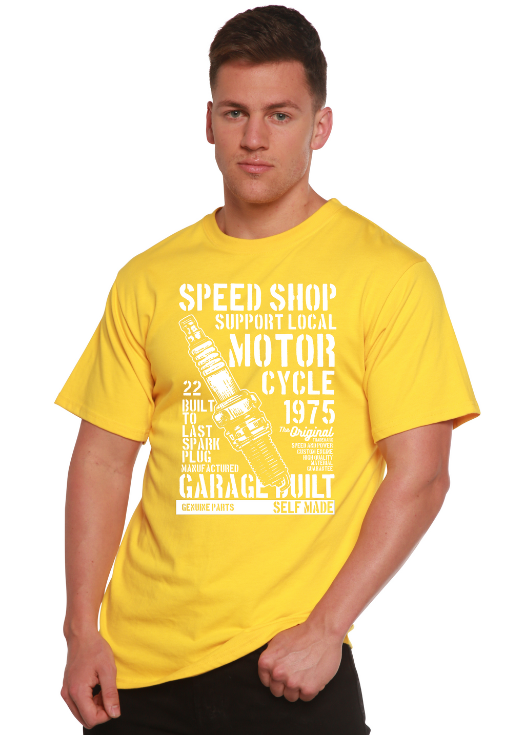 Spun Bamboo Spark Plug Spun Bamboo® Men's Bamboo Viscose/Organic Cotton Short Sleeve Graphic T-Shirt — back view