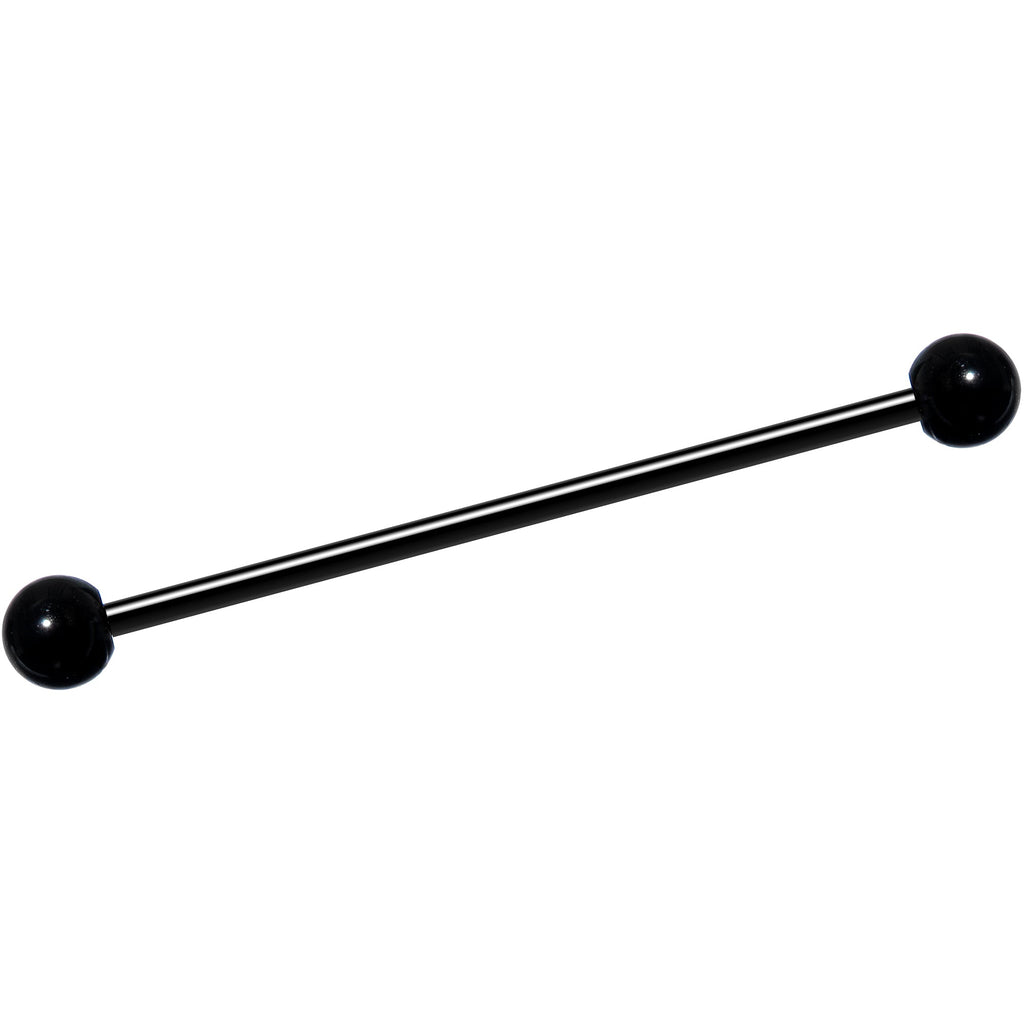 BodyCandy 14G Black Plated Titanium Industrial Barbell Earring — main product shot