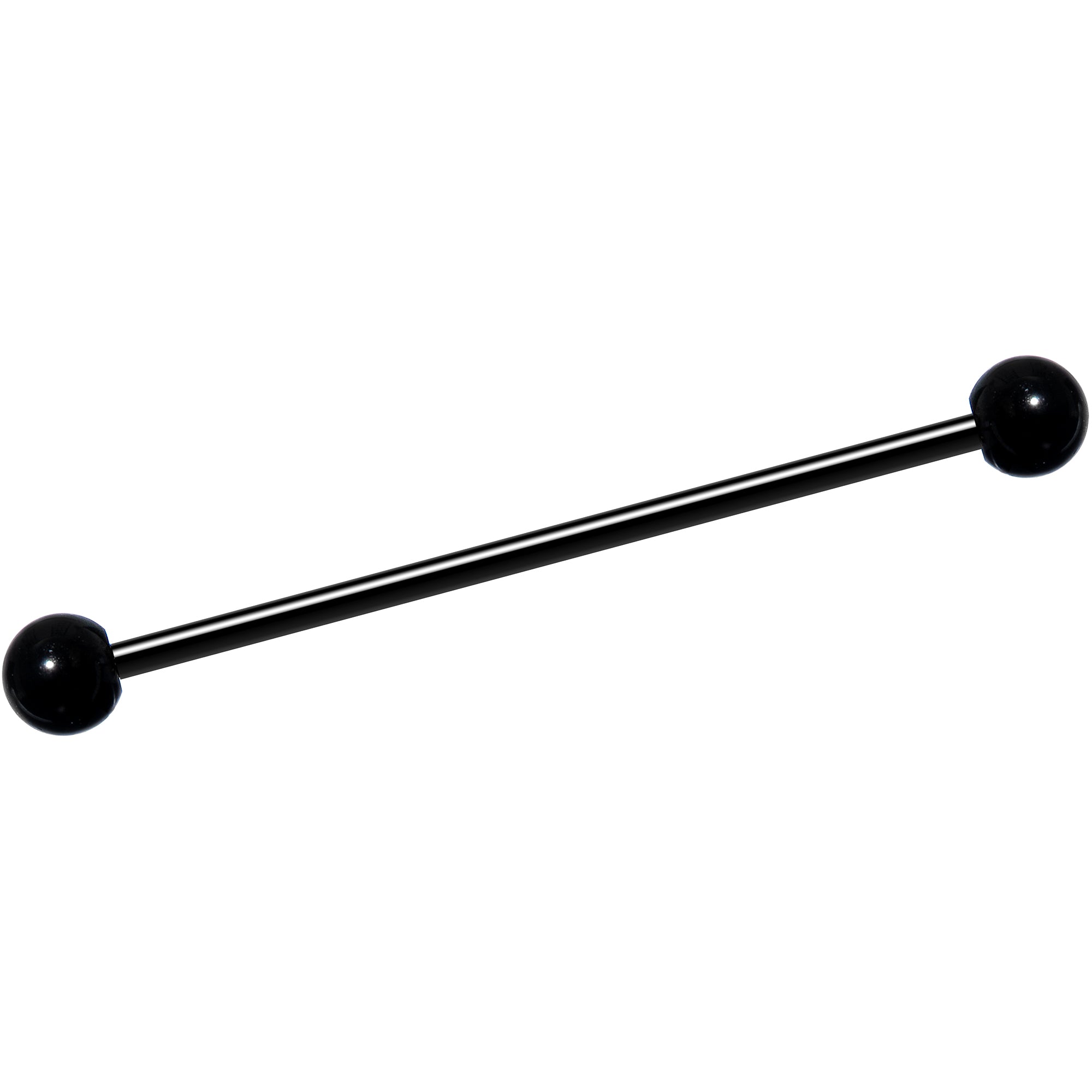 BodyCandy 14G Black Plated Titanium Industrial Barbell Earring — main product shot