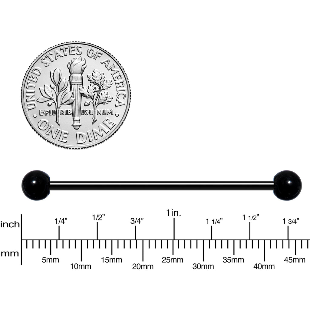 BodyCandy 14G Black Plated Titanium Industrial Barbell Earring — lifestyle context
