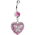 BodyCandy Love's Ascent Pink Butterfly Heart Dangle Belly Ring — main product shot