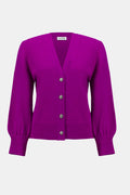 KADOU BOUTIQUE Rhinestone Button Sweater - 253906 — side view