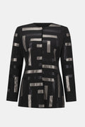 KADOU BOUTIQUE Scuba & Leatherette Collarless Jacket - 253929 — side view