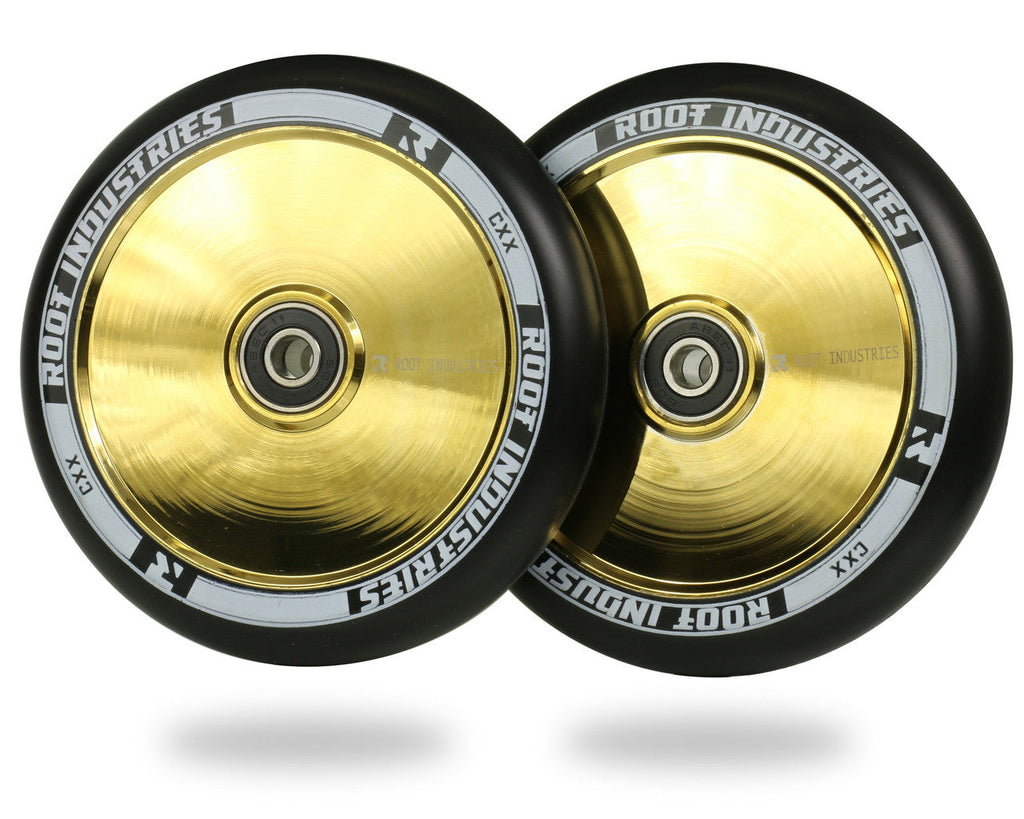 Root Industries Air Wheels 120mm - Black/Gold Rush (Pair) by Skates USA