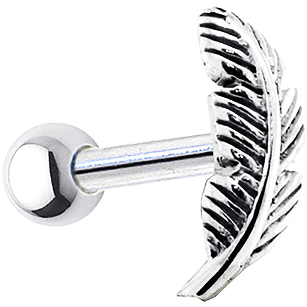 BodyCandy Sterling Silver 925 Feather Left Cartilage Earring — main product shot