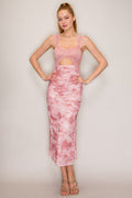 Ombre Mesh Cutout Midi Dress – Sexy Bodycon Vacation & Cocktail Dress