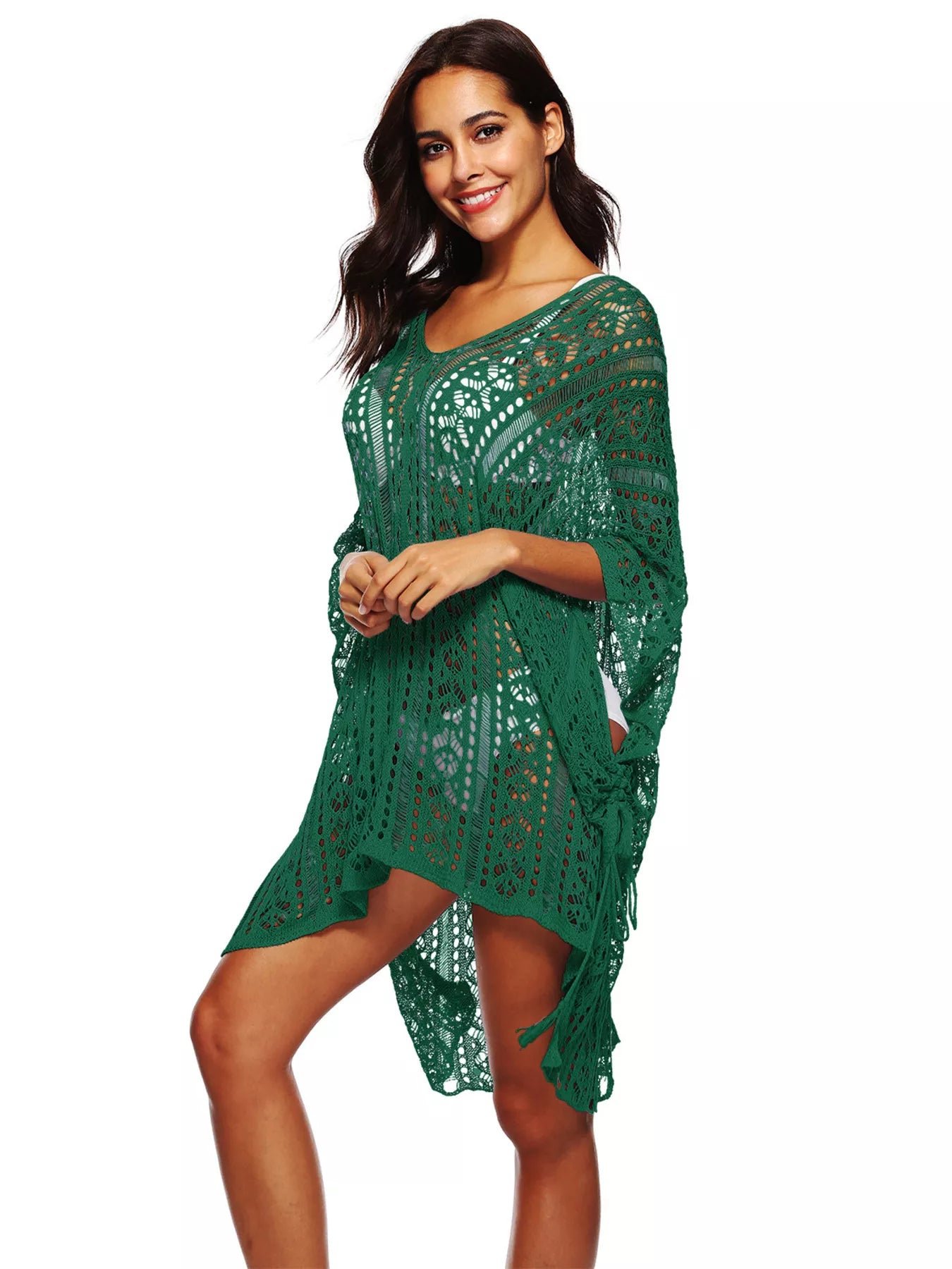 Crochet Knit V-Neck Cover-Up