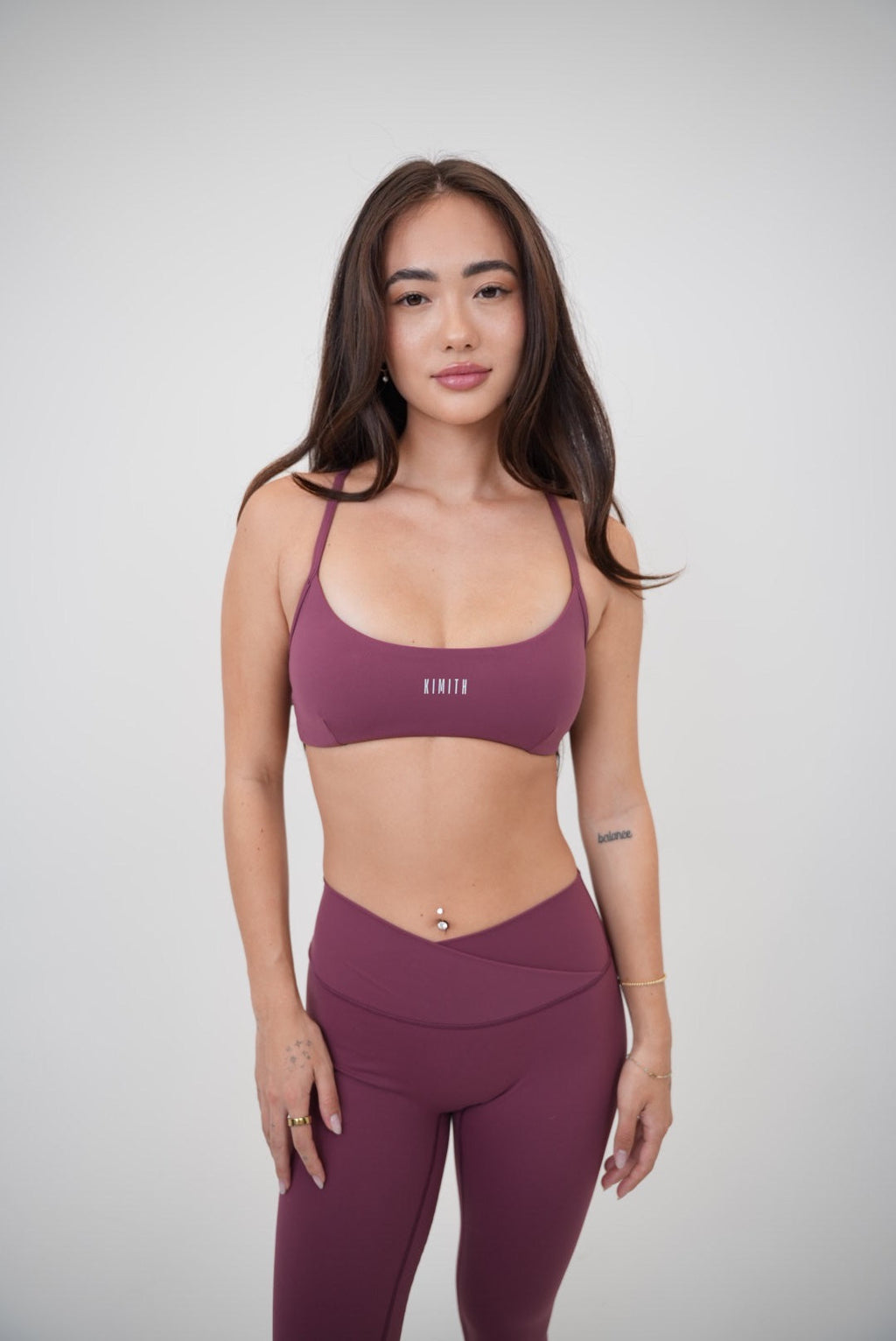 KIMITH BRAND My Time Is Divine Plum Sculpt V-Waist Legging — in-use photo