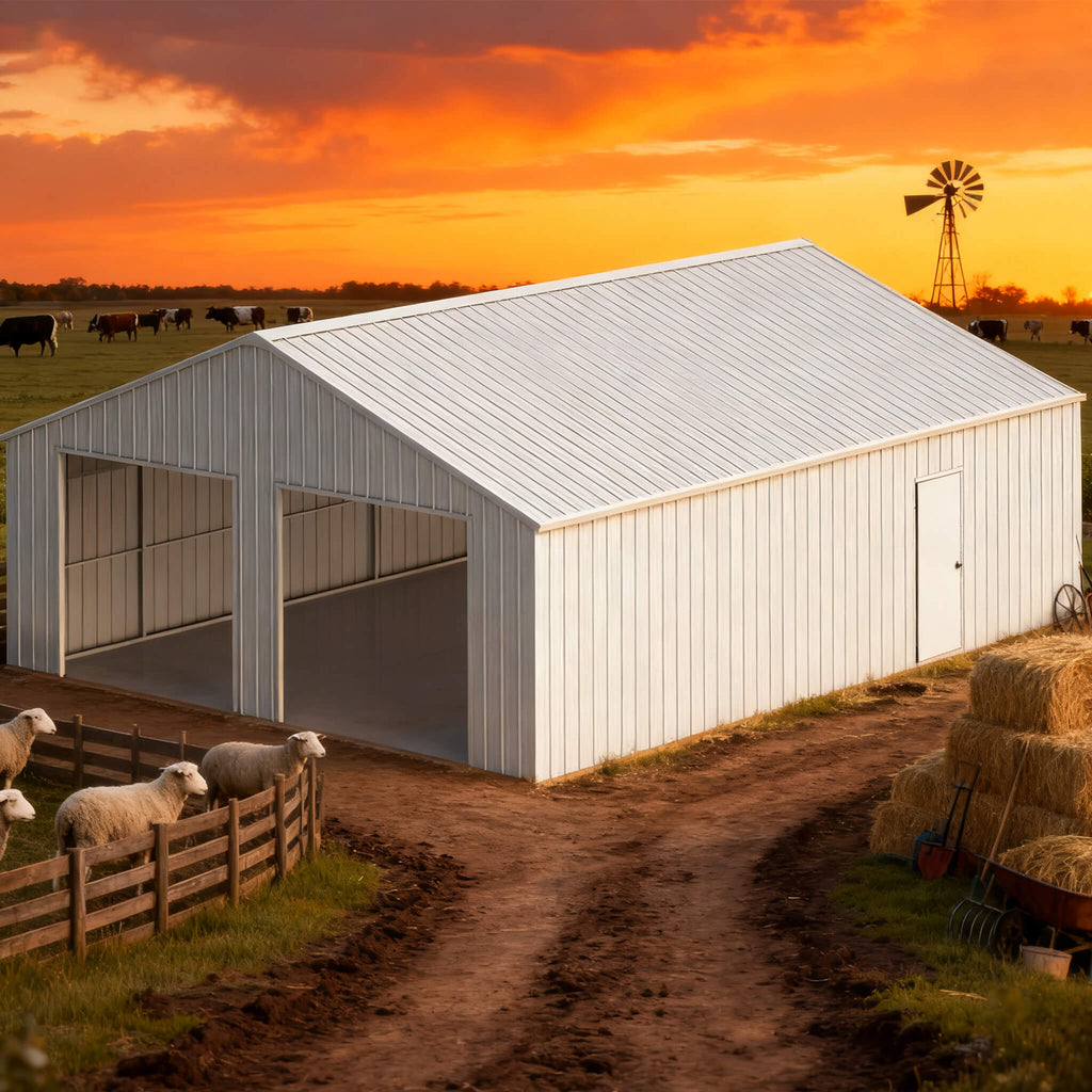 [25X33FT] Alora Heavy-Duty Double Garage Galvanized Steel Barn Shed (SAK61234) – SAKSBY WHOLESALE