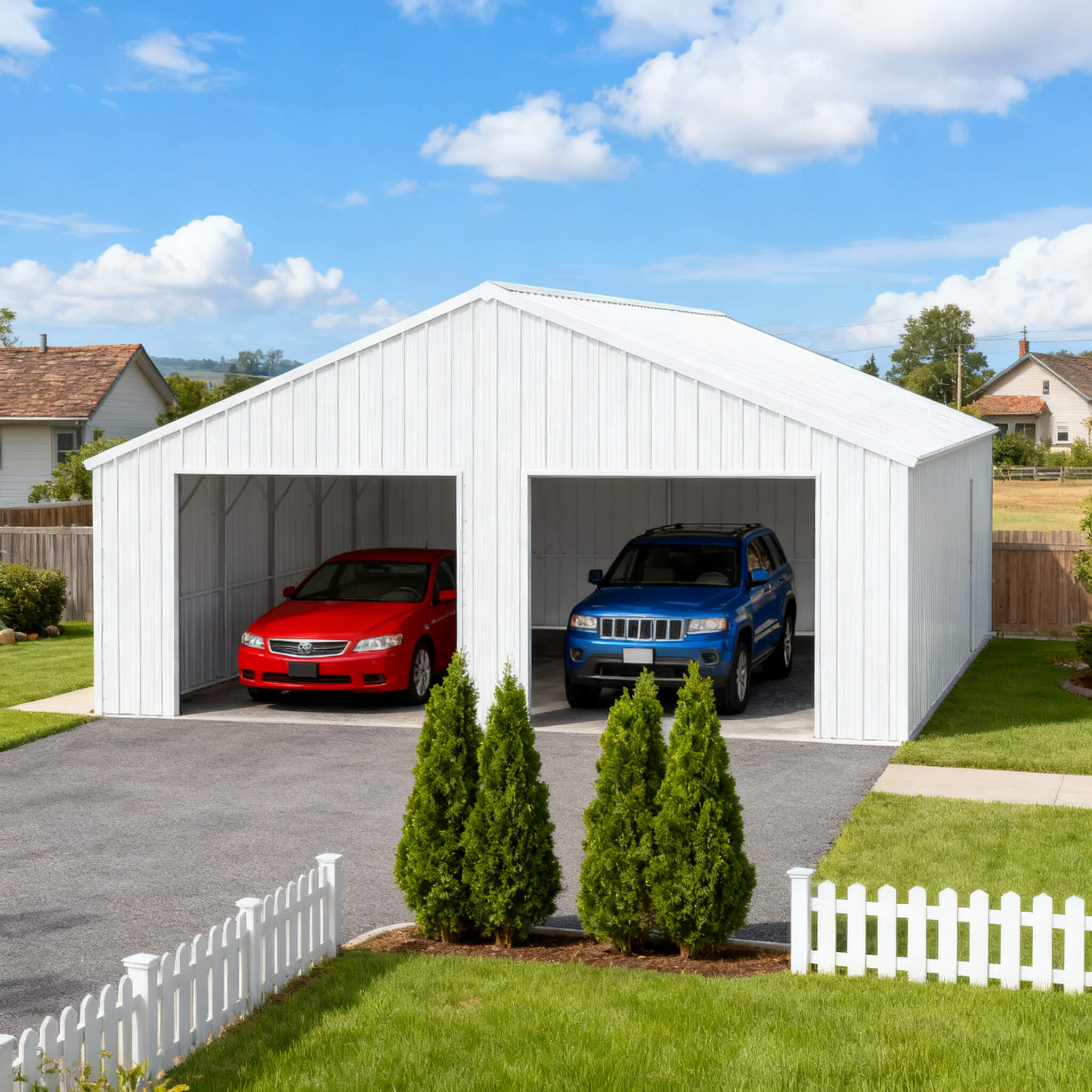 [25X33FT] Alora Heavy-Duty Double Garage Galvanized Steel Barn Shed (SAK61234) – SAKSBY WHOLESALE, view 3