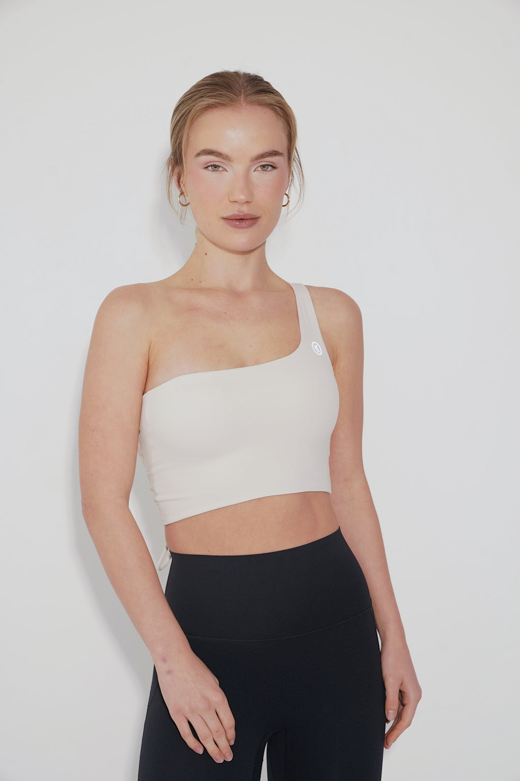 KIMITH BRAND I Am Wise Tie up Bra in Ivory — in-use photo