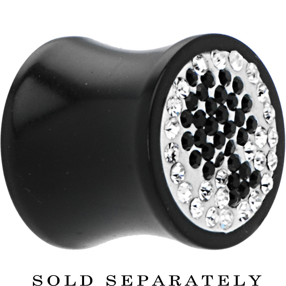 BodyCandy 1/2G Crystal Black Spade Saddle Plug — main product shot