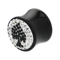 BodyCandy 9/16G Crystal Black Spade Saddle Plug — main product shot