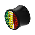 BodyCandy 5/8G Crystal Rasta Saddle Plug — main product shot