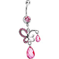 BodyCandy Pink Gem Dream Butterfly Belly Ring — main product shot