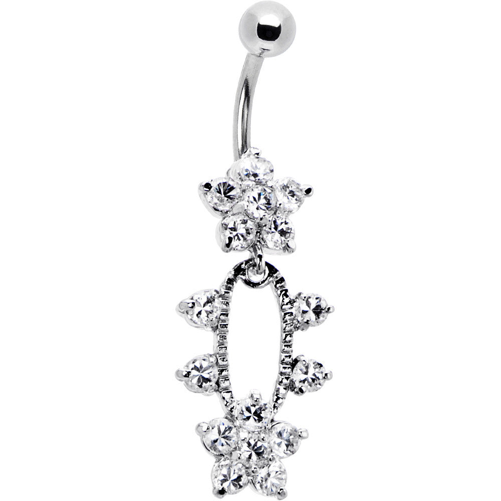 BodyCandy Crystalline Sensational Sparkle Flower Belly Ring — main product shot