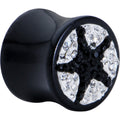 BodyCandy 9/16 Crystal Black Star Saddle Plug — main product shot