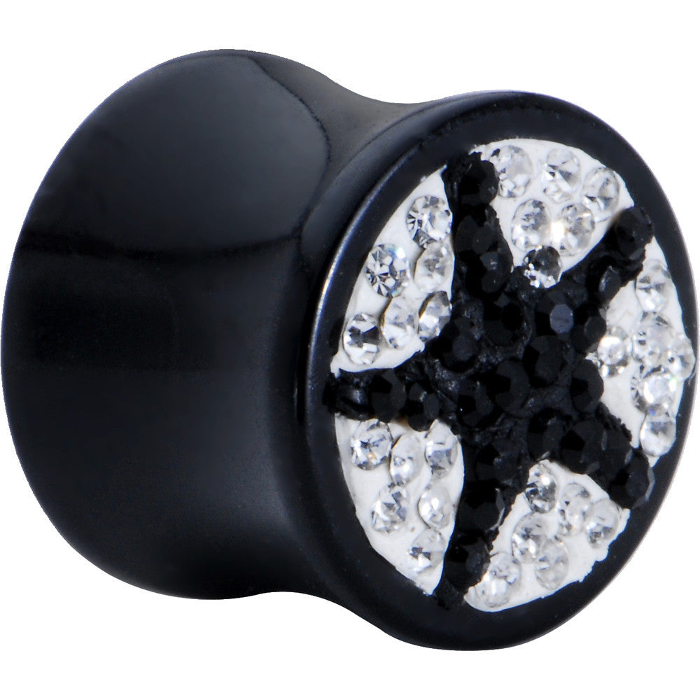 BodyCandy 9/16 Crystal Black Star Saddle Plug — main product shot