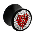 BodyCandy 9/16 Crystal Red Heart Saddle Plug — main product shot