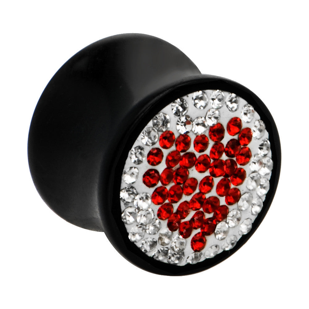 BodyCandy 9/16 Crystal Red Heart Saddle Plug — main product shot