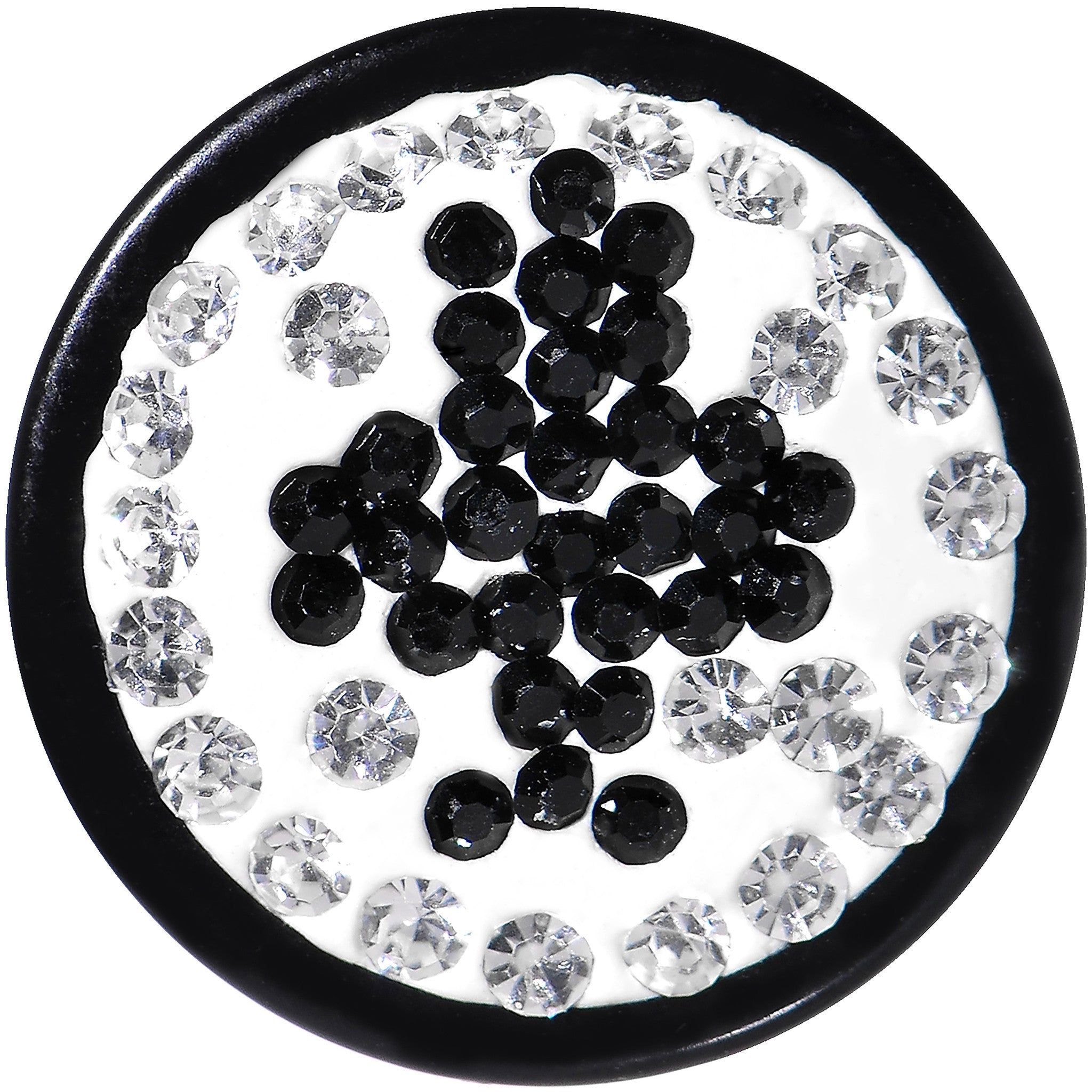 BodyCandy 00G Crystal Black Club Saddle Plug — detail close-up