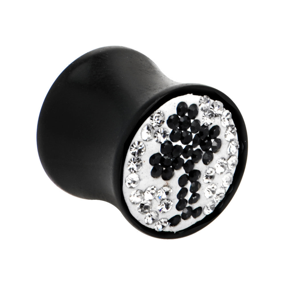 BodyCandy 1/2 Crystal Black Club Saddle Plug — main product shot