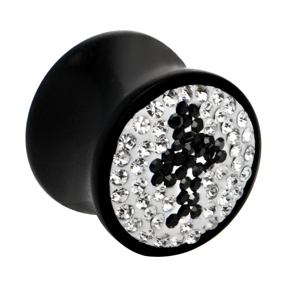 BodyCandy 9/16 Crystal Black Club Saddle Plug — main product shot