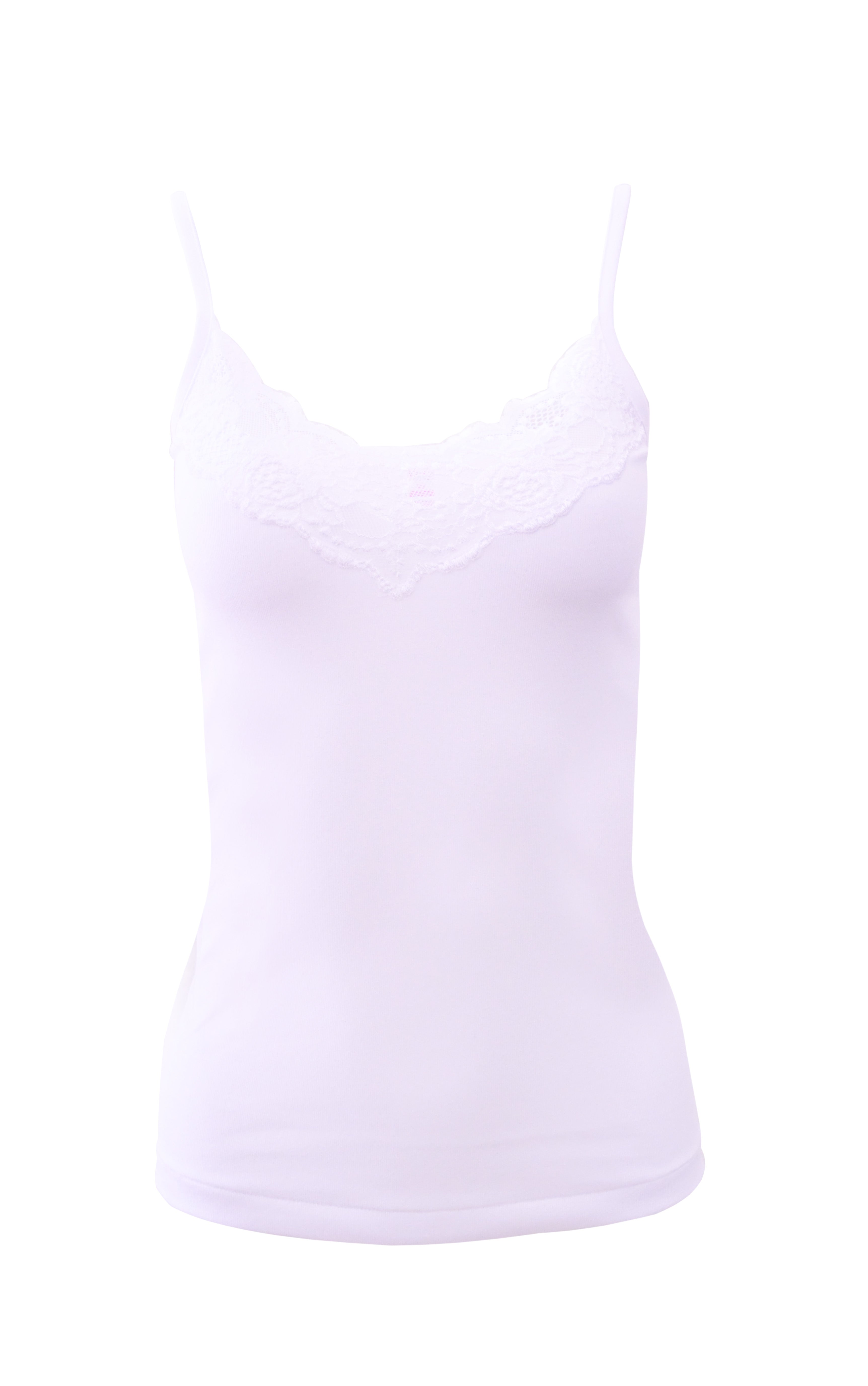 tittimitti Mare Luxury 100% Mako Cotton Women's Lace-Trimmed Camisole. Proudly Made in Italy (266) — side view