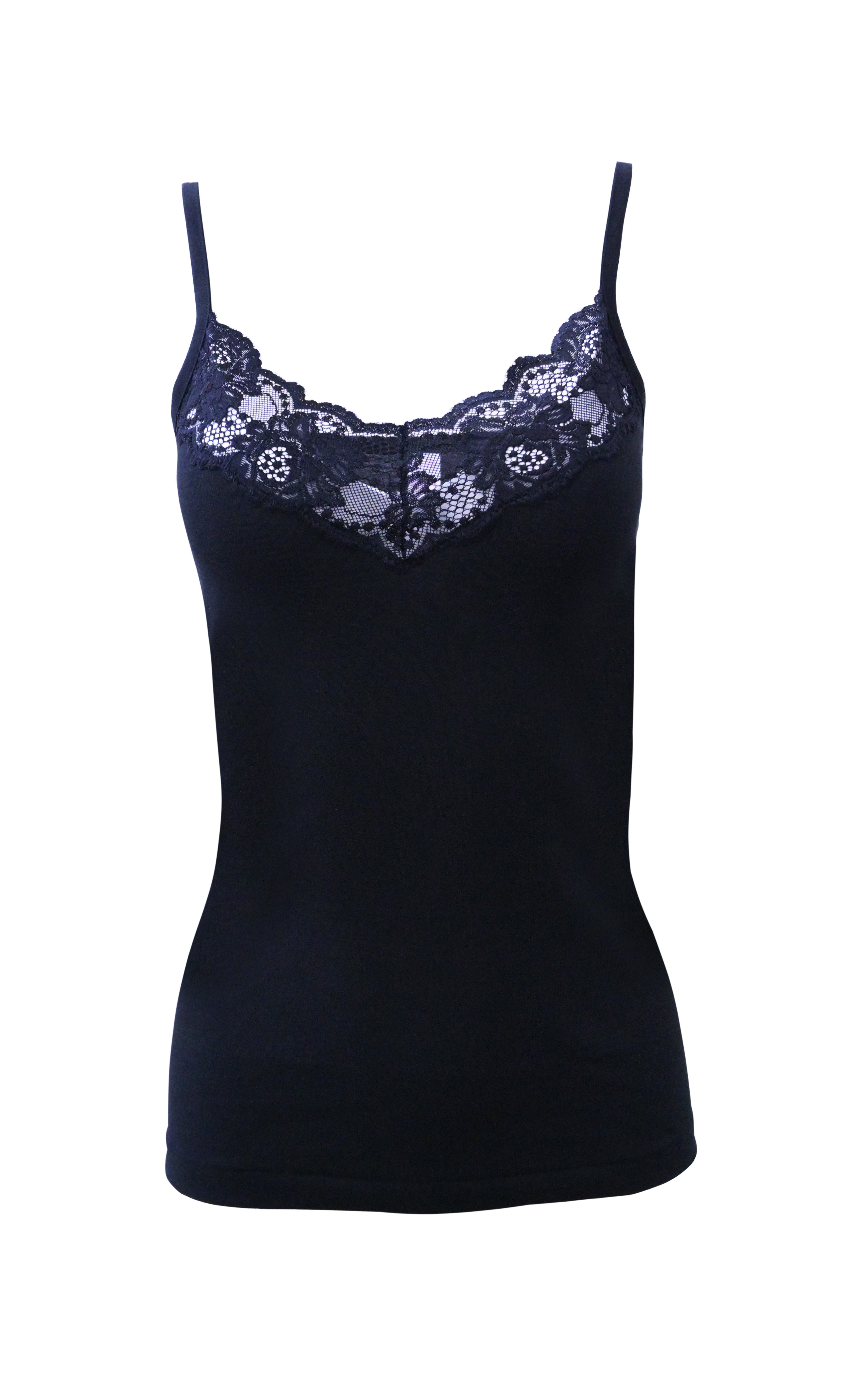 tittimitti Mare Luxury 100% Mako Cotton Women's Lace-Trimmed Camisole. Proudly Made in Italy (266) — detail close-up