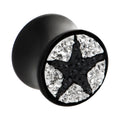 BodyCandy 5/8 Crystal Black Star Saddle Plug — main product shot