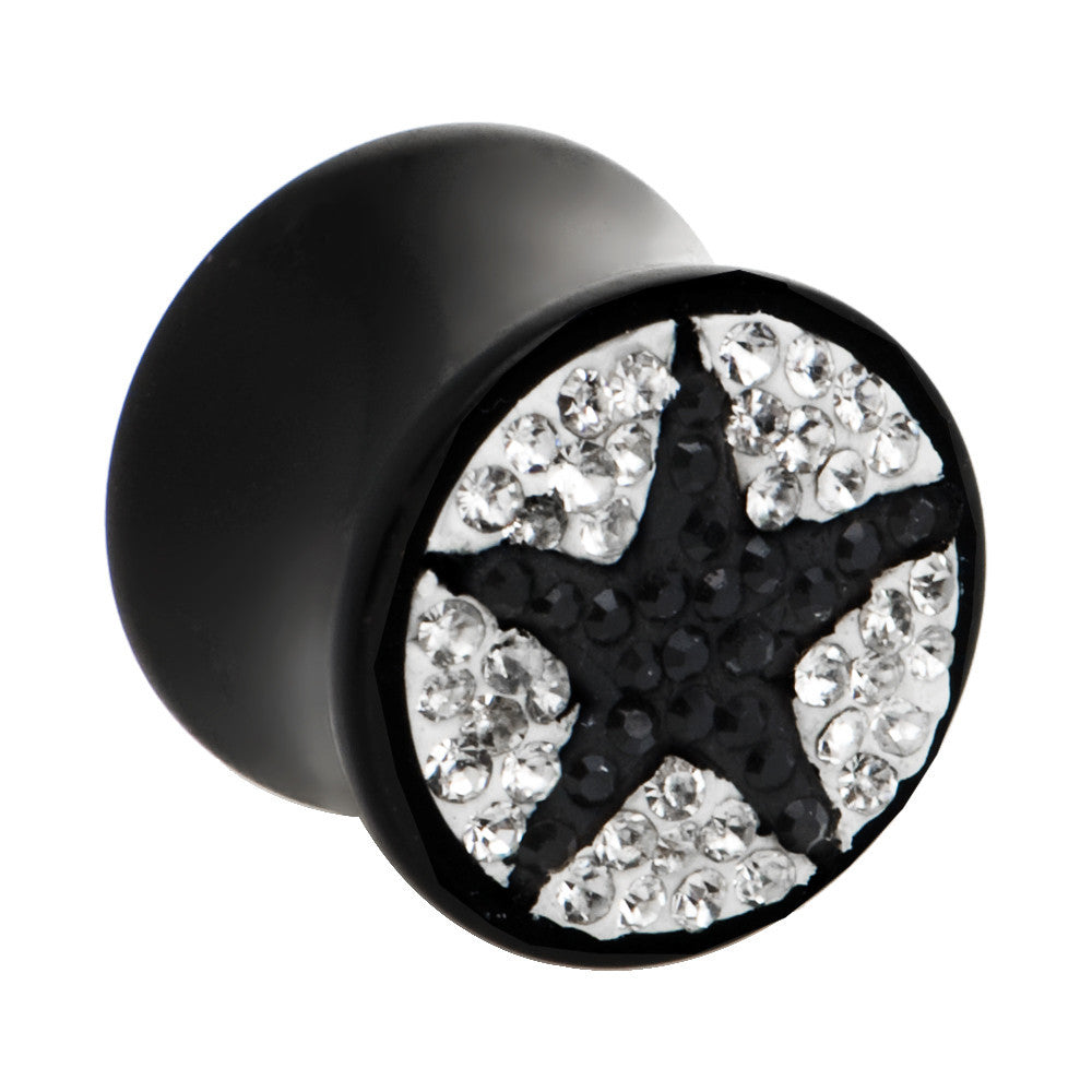 BodyCandy 5/8 Crystal Black Star Saddle Plug — main product shot