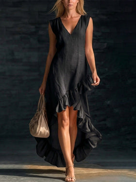 Cotton Long Sleeveless Casual Dress for Women