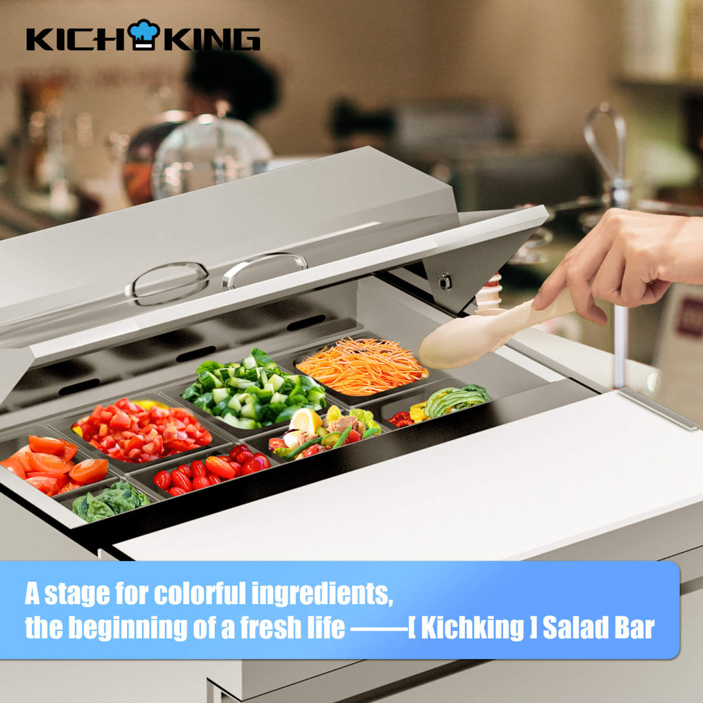 27-Inch 7.4 Cu.Ft Commercial Stainless Steel Sandwich Salad Prep Table Refrigerator (SAK84120) – SAKSBY WHOLESALE, view 5
