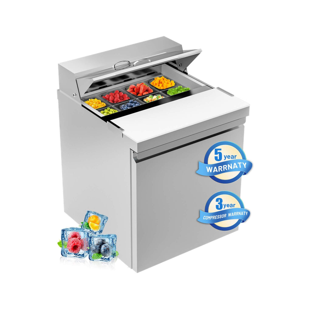 27-Inch 7.4 Cu.Ft Commercial Stainless Steel Sandwich Salad Prep Table Refrigerator (SAK84120) – SAKSBY WHOLESALE, view 6