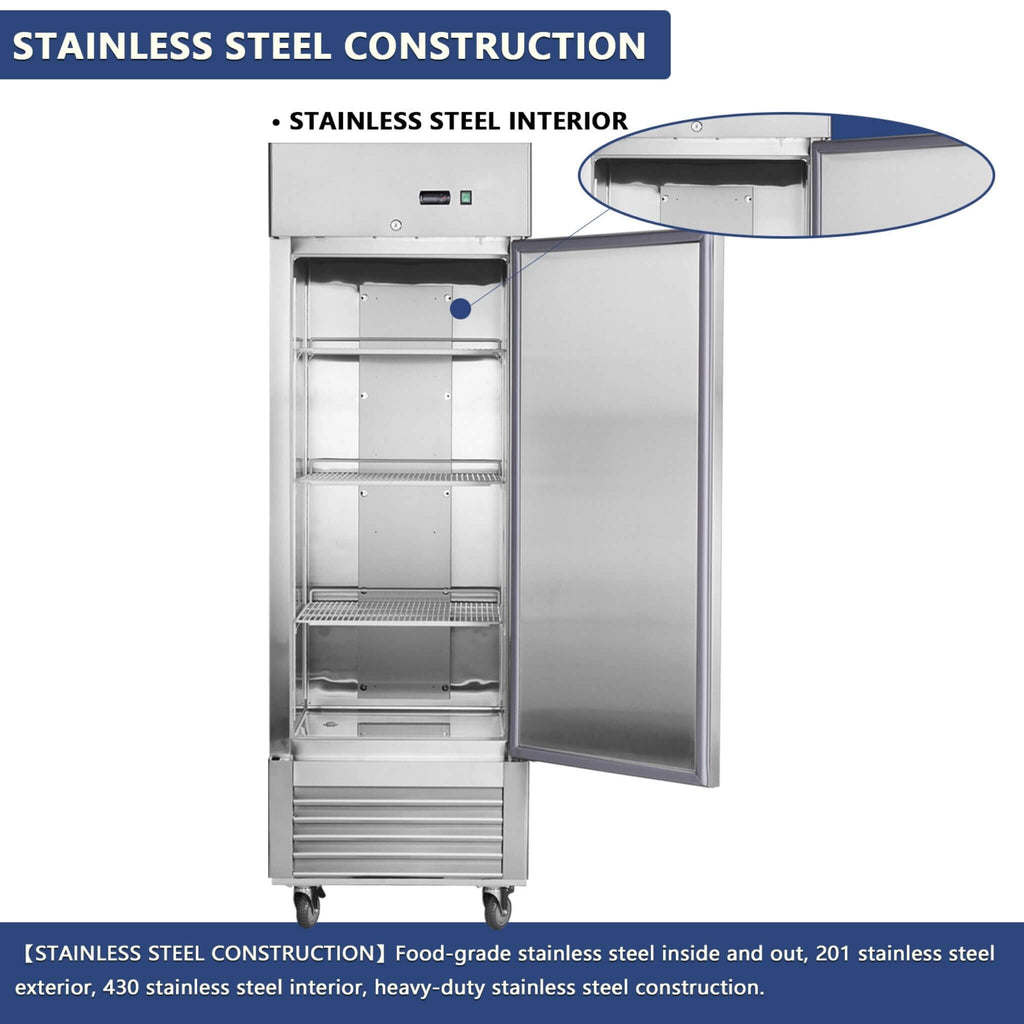 Heavy-Duty 27-Inch 8.7 Cu.Ft Commercial Upright Stainless Steel Reach-In Freezer (SAK43815) – SAKSBY WHOLESALE, view 12
