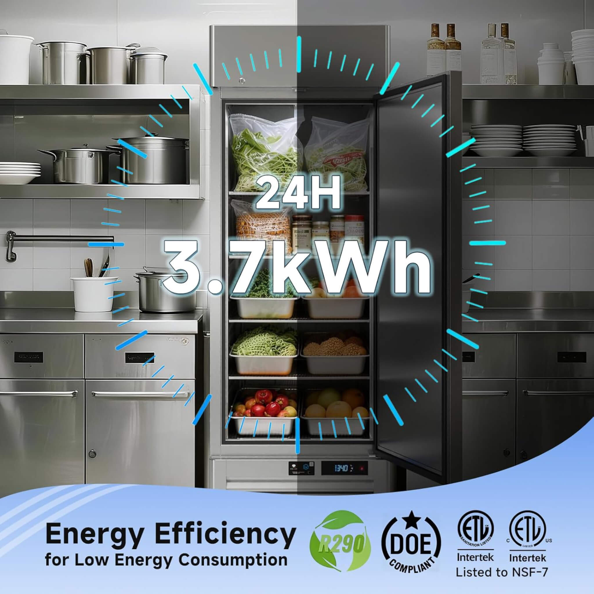 27-Inch Commercial 23 Cu.Ft Single-Door WiFi Refrigerator With Smart App Control (SAK90725) – SAKSBY WHOLESALE, view 6