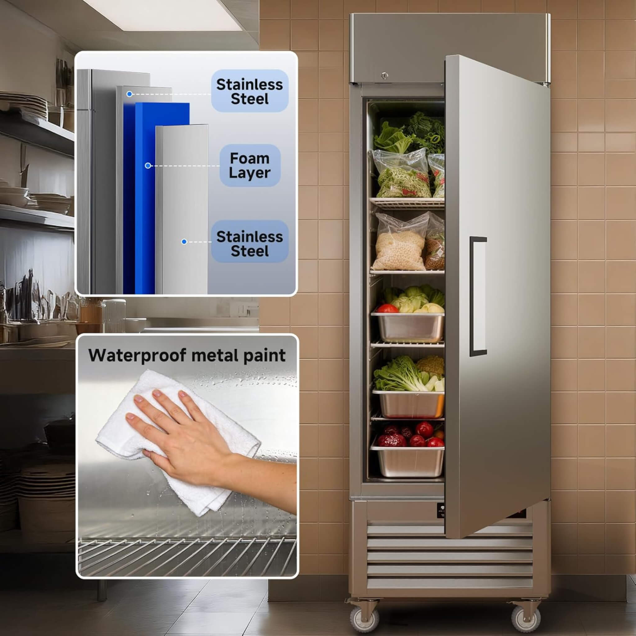 27-Inch Commercial 23 Cu.Ft Single-Door WiFi Refrigerator With Smart App Control (SAK90725) – SAKSBY WHOLESALE, view 8