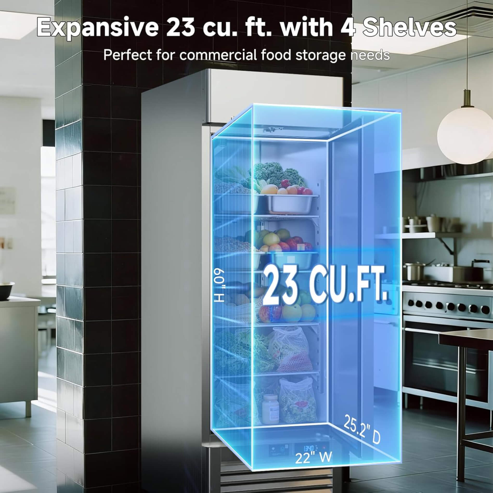 27-Inch Commercial 23 Cu.Ft Single-Door WiFi Refrigerator With Smart App Control (SAK90725) – SAKSBY WHOLESALE, view 9