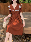 Sailor Collar Pleated Dress
