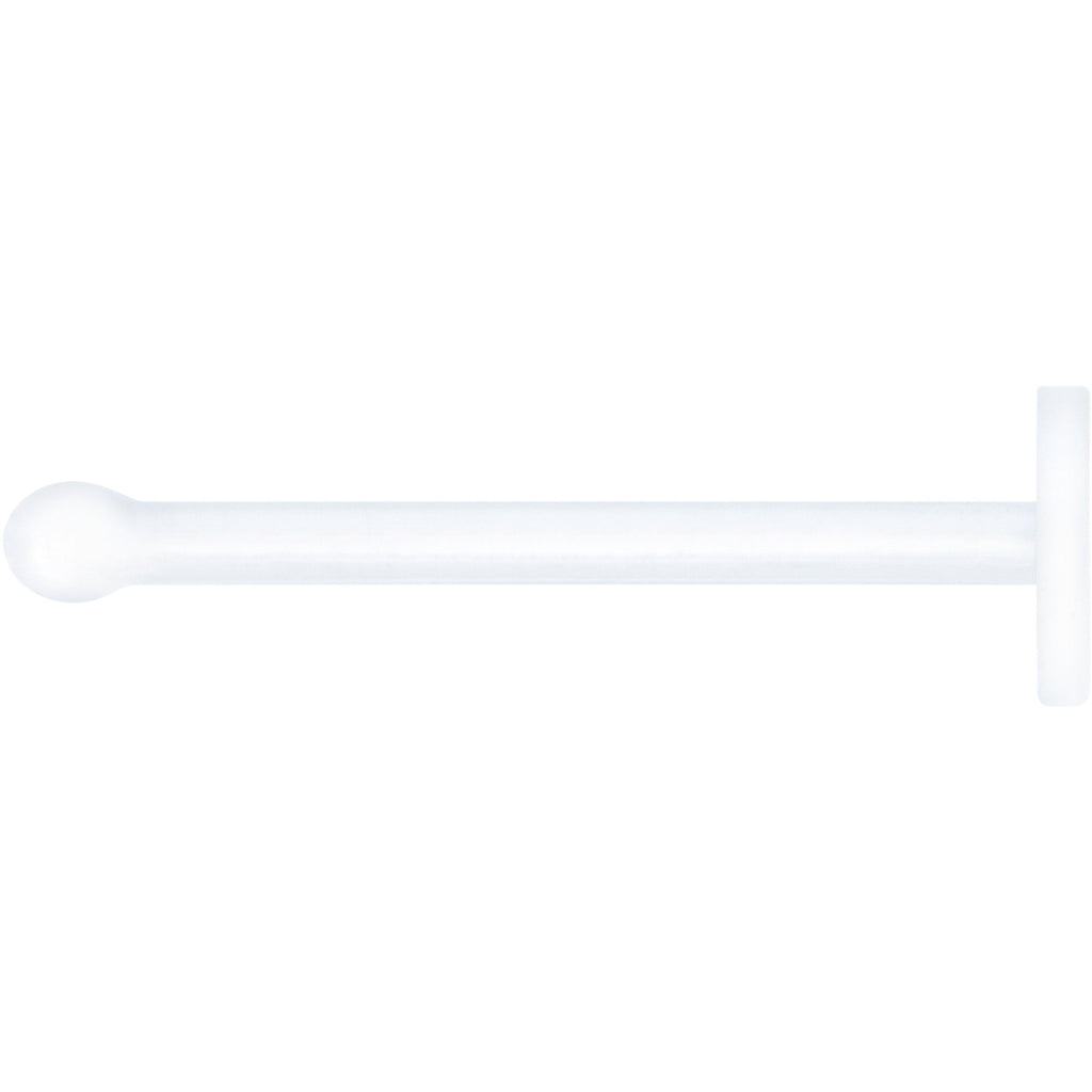 BodyCandy 20G Clear Flat Bioplast Nose Retainer — detail close-up