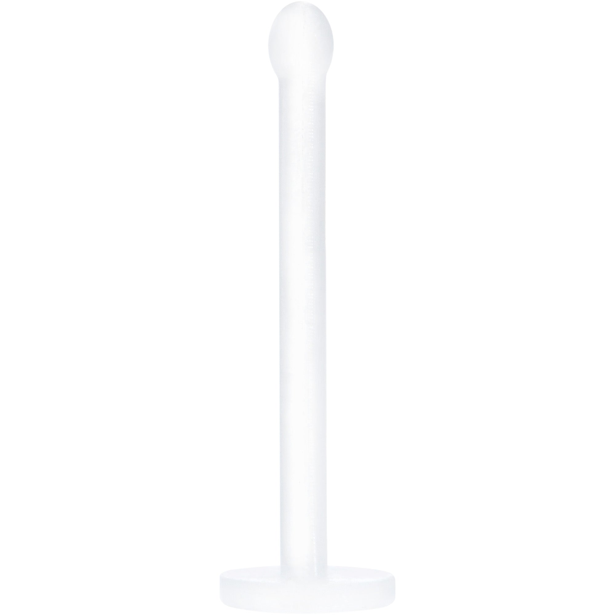 BodyCandy 20G Clear Flat Bioplast Nose Retainer — side view