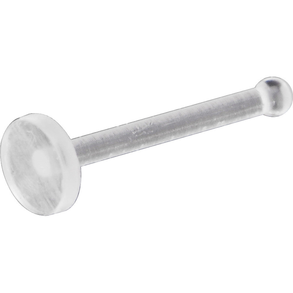 BodyCandy 20G Clear Flat Bioplast Nose Retainer — color detail