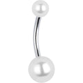 BodyCandy White Faux Pearl Belly Ring — main product shot