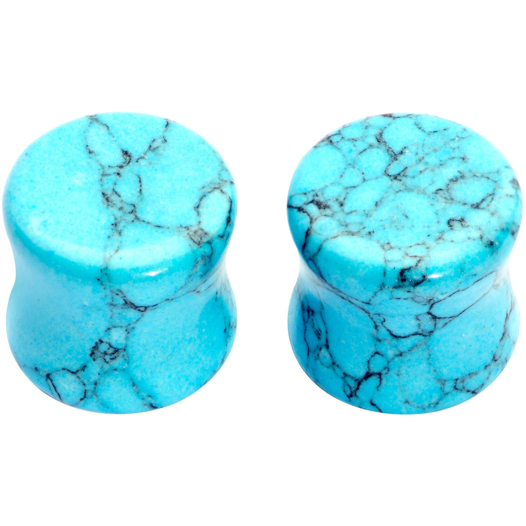 BodyCandy 1/2 Turquoise Natural Stone Saddle Plug Set — lifestyle context