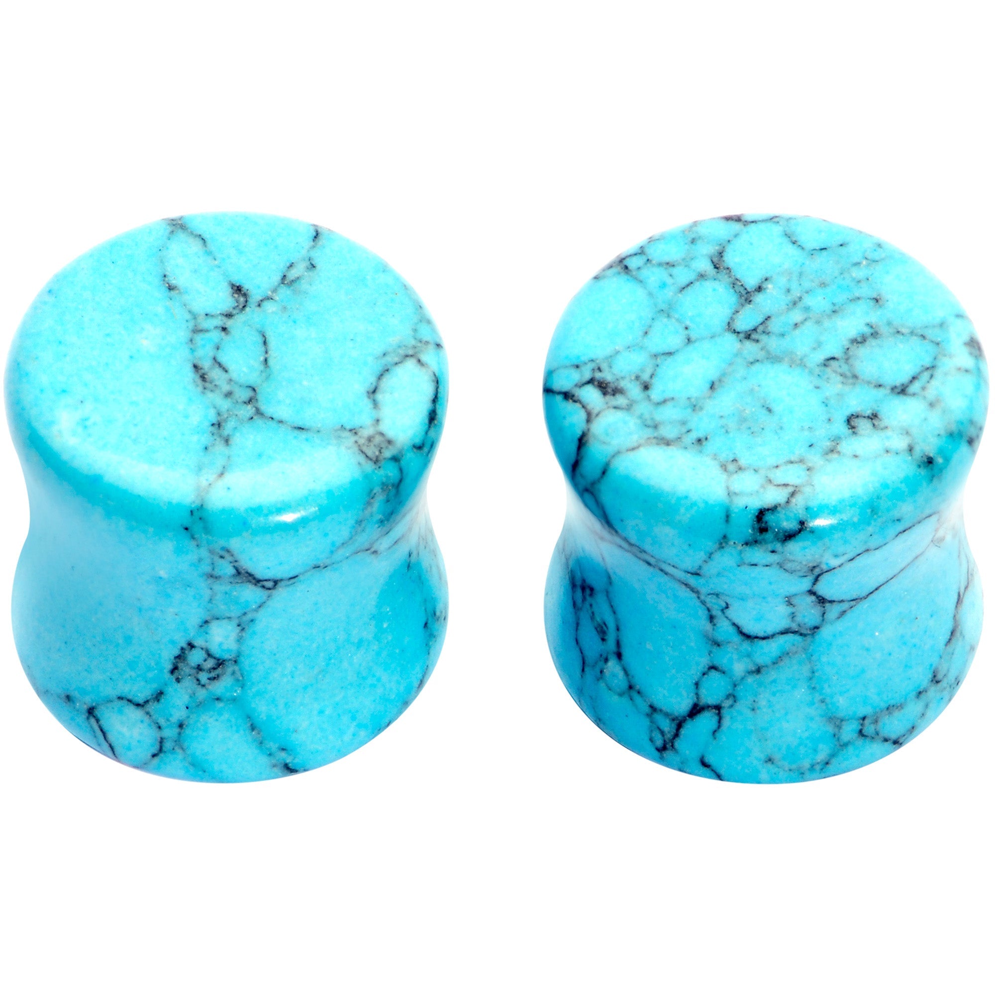 BodyCandy 1/2 Turquoise Natural Stone Saddle Plug Set — lifestyle context