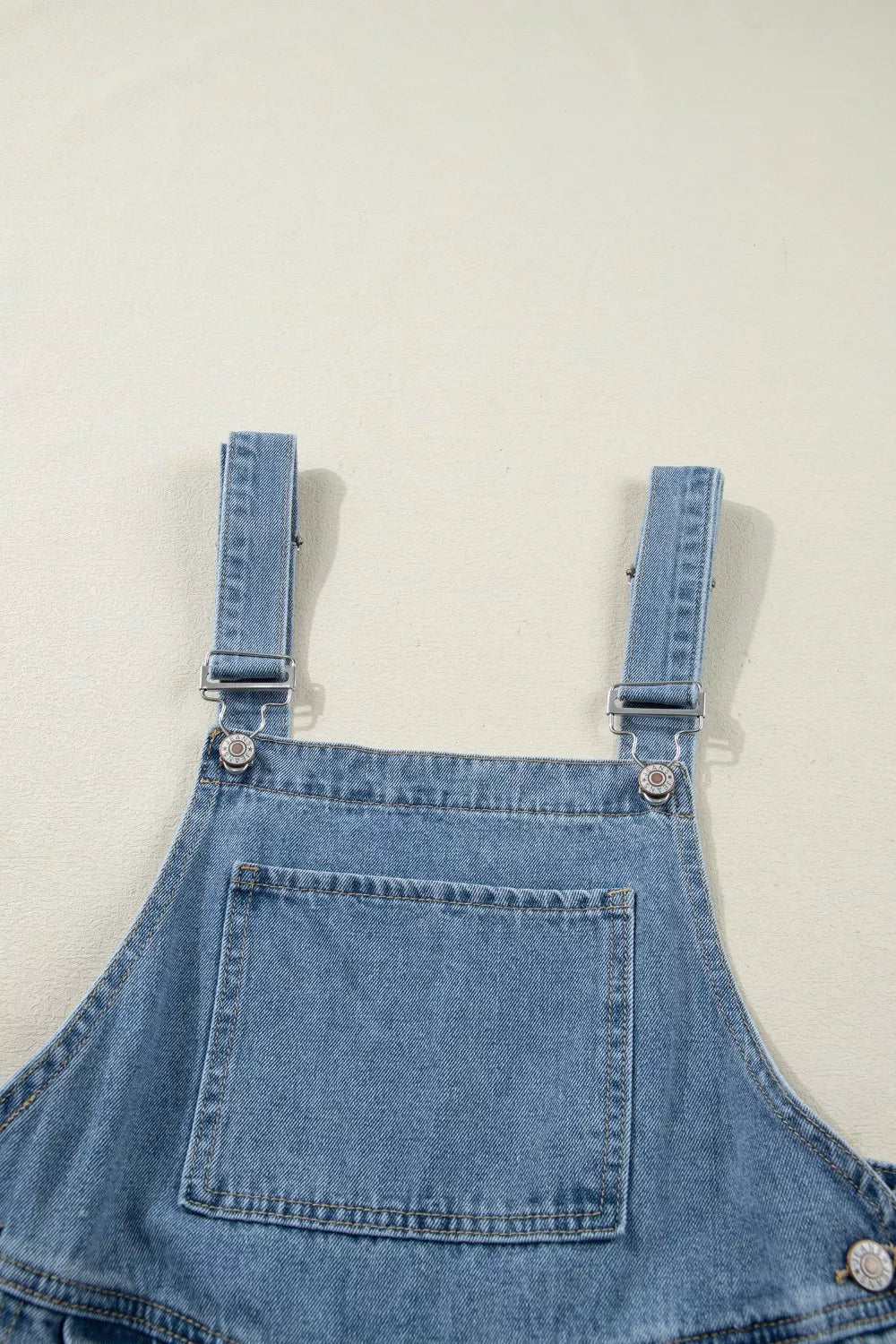 Pleated Wide Leg Retro Pocketed Denim Jumpsuit